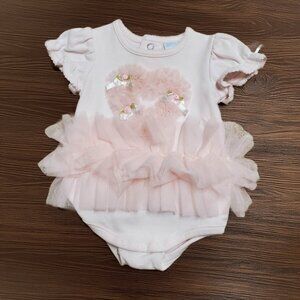 Edgehill Collection Pink Heart Tutu Bodysuit Size 3m Girls